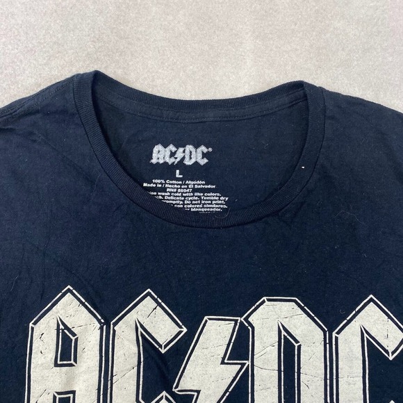 AC/DC Back In Black Tee Thrifted Vintage Style Size L - Picture 9 of 10